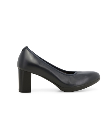 Décolleté donna in pelle blu notte d5154