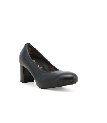 Décolleté donna in pelle blu notte d5154