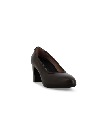 Décolleté donna in pelle marrone d5154