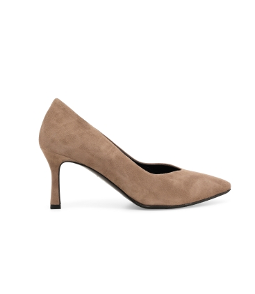 D&eacute;collet&eacute; donna in camoscio beige d5176z