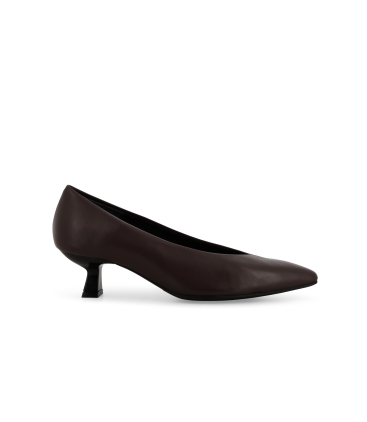 Décolleté donna in pelle marrone d5201