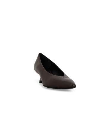 Décolleté donna in pelle marrone d5201