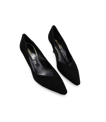 Décolleté donna in camoscio elegante e comodo nero d5203