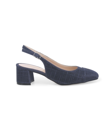 Décolleté donna in tessuto blu notte e1301q