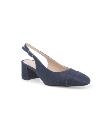 Décolleté donna in tessuto blu notte e1301q