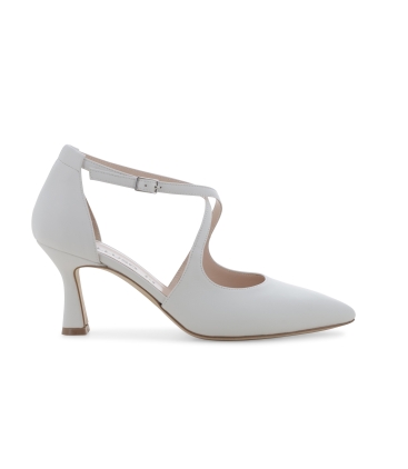 Décolleté bianca sposa con cinturini incrociati e1631q