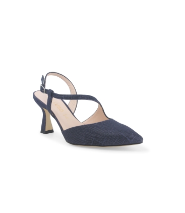 Décolleté donna slingback in tessuto galassia notte e1634q