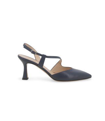 Décolleté donna slingback in pelle blu abyss e1634q