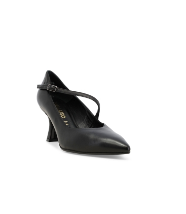 D&eacute;collet&eacute; donna in pelle con cinturino nero e5102z