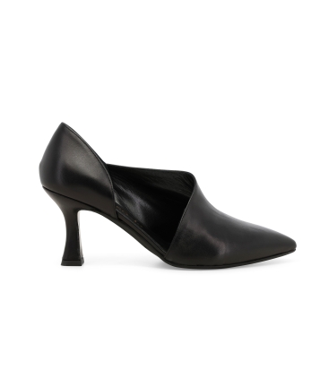 Décolleté donna aperto ai lati in pelle nero e5133z