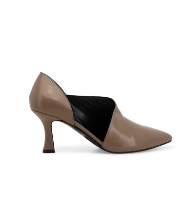 Décolleté donna aperto ai lati in pelle beige e5133z