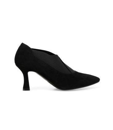 Décolleté donna con tessuto in camoscio nero e5134z
