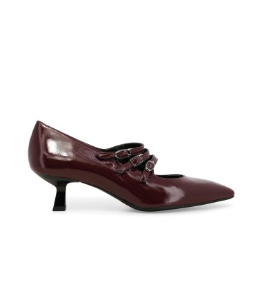 Décolleté donna in vernice comodo con cinturini bordo e5201
