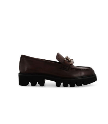 Mocassino donna in pelle marrone k36027z