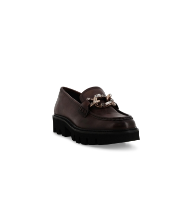 Mocassino donna in pelle marrone k36027z