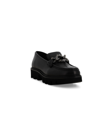 Mocassino donna in pelle nero k36027z