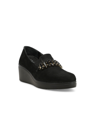 Mocassino donna in camoscio nero k53005z