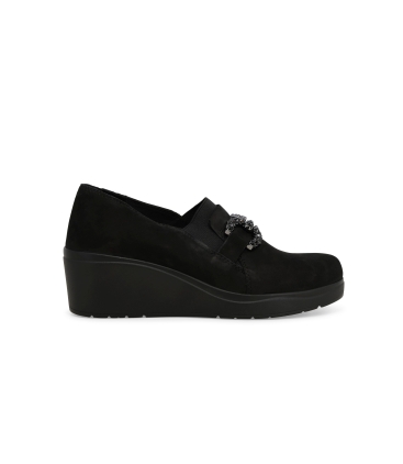 Mocassino comodo donna in morbida pelle nero k53018