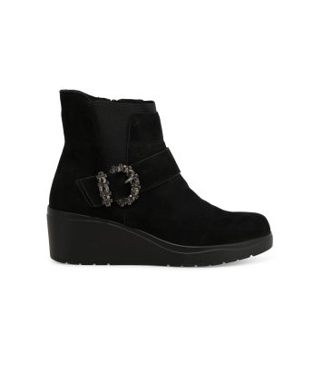 Stivaletto comodo donna in morbida pelle nero k53019