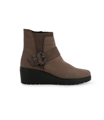 Stivaletto comodo donna in morbida pelle beige k53019
