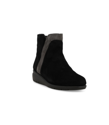Stivaletto donna in camoscio nero e grigio k55236z