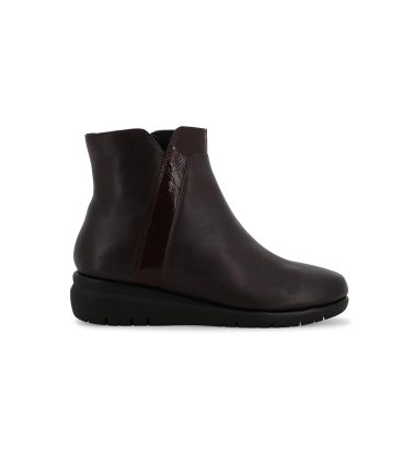 Stivaletto donna in pelle e vernice bordo k55236z