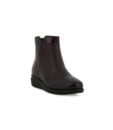 Stivaletto donna in pelle e vernice bordo k55236z
