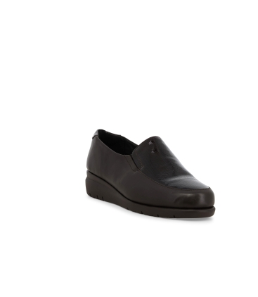 Mocassino comodo donna in morbida pelle marrone k55242