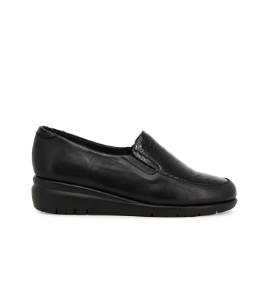 Mocassino comodo donna in morbida pelle nero k55242