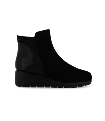 Stivaletto donna in camoscio e pelle nero k55274z