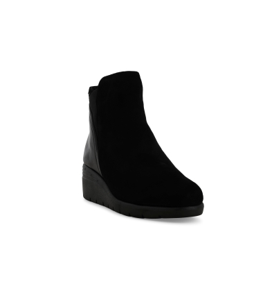 Stivaletto donna in camoscio e pelle nero k55274z