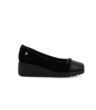 Décolleté comodo donna in morbida pelle nero k55277z
