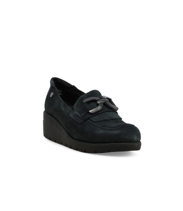 Mocassino donna in pelle blu k55280