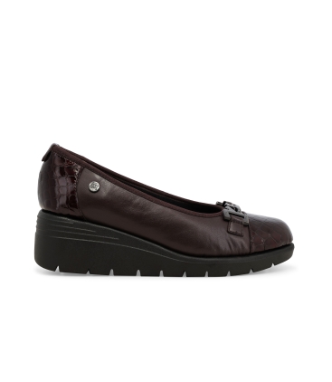 Décolleté comodo donna in morbida pelle bordo k55281