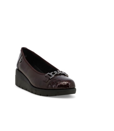 Décolleté comodo donna in morbida pelle bordo k55281