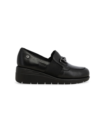 Mocassino donna in pelle nero k55283