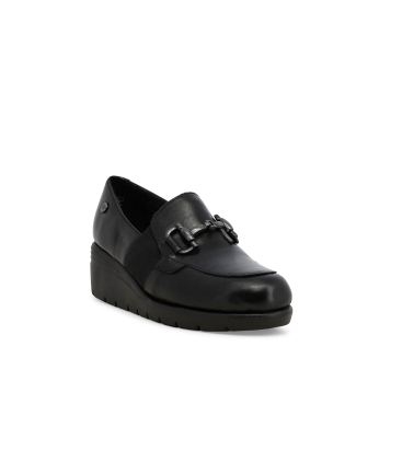 Mocassino donna in pelle nero k55283