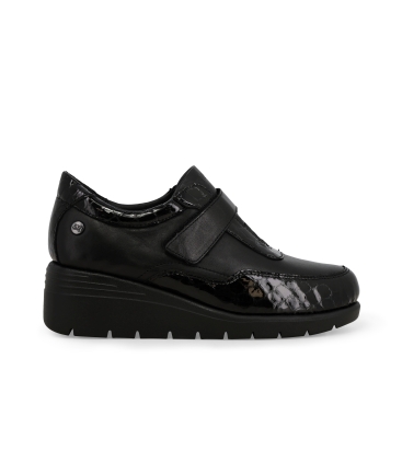 Mocassino comodo donna in pelle nero k55285