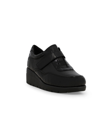 Mocassino comodo donna in pelle nero k55285