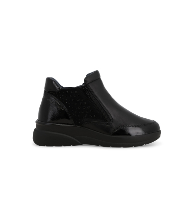 Stivaletto donna in pelle e camoscio nero k55442z