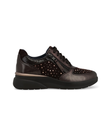 Sneakers comoda donna in pelle marrone k55452