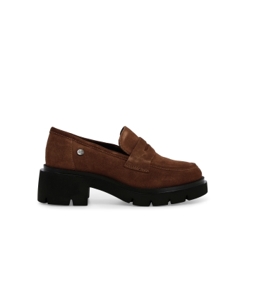 Mocassino donna in camoscio beige sigaro k55519