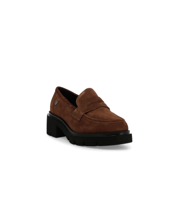 Mocassino donna in camoscio beige sigaro k55519