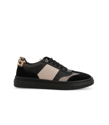 Sneakers donna in pelle nero k56222