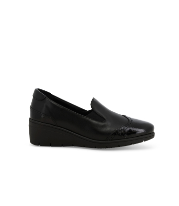 Mocassino donna comodo in morbida pelle nero k91615z