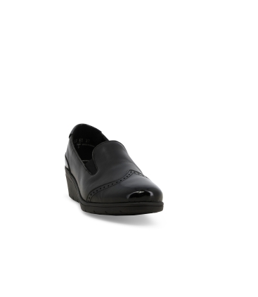 Mocassino donna comodo in morbida pelle nero k91615z