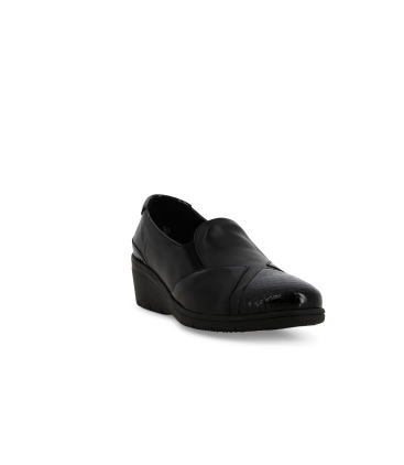 Mocassino donna comodo in morbida pelle nero k91617z