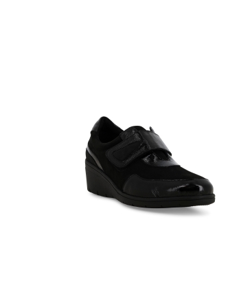Mocassino donna in vernice e camoscio nero k91623z