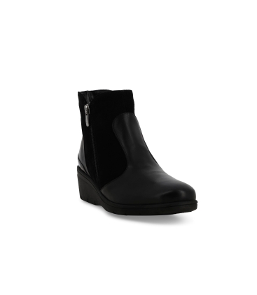 Stivaletto donna comodo in pelle nero k91624z