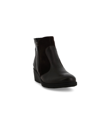 Stivaletto donna comodo in pelle marrone k91624z